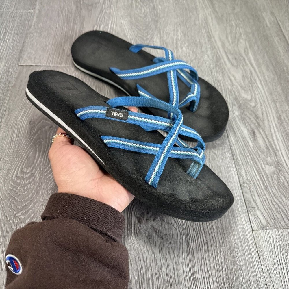 COPY - Teva Mush Strappy Flip Flop Comfort Slip On Sandals Blue 6840 Women's Si…